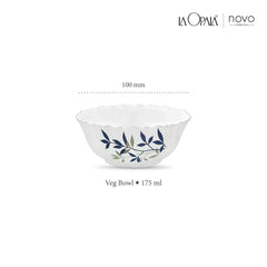 La Opala Novo Collection Opal Glass Crockery | Vegetable Bowl Set of 6 | Silken Charm Design | Bowls for dal & Condiments | Microwave Safe | 100% Vegetarian | Extra Strong | Super Light & White
