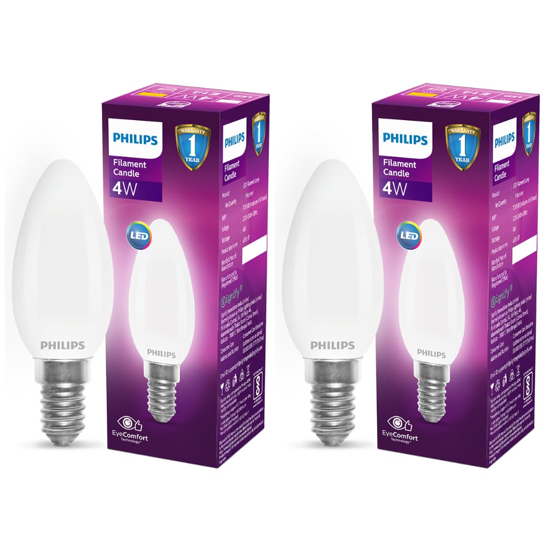 Philips 4W e14 LED Cool White Lamp, Pack of 2, (929002420513_2)