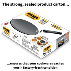 Hawkins Futura 26 cm Tava, Hard Anodised Tawa with Plastic Handle, Extra Thick Tawa, Black (AT26XP)