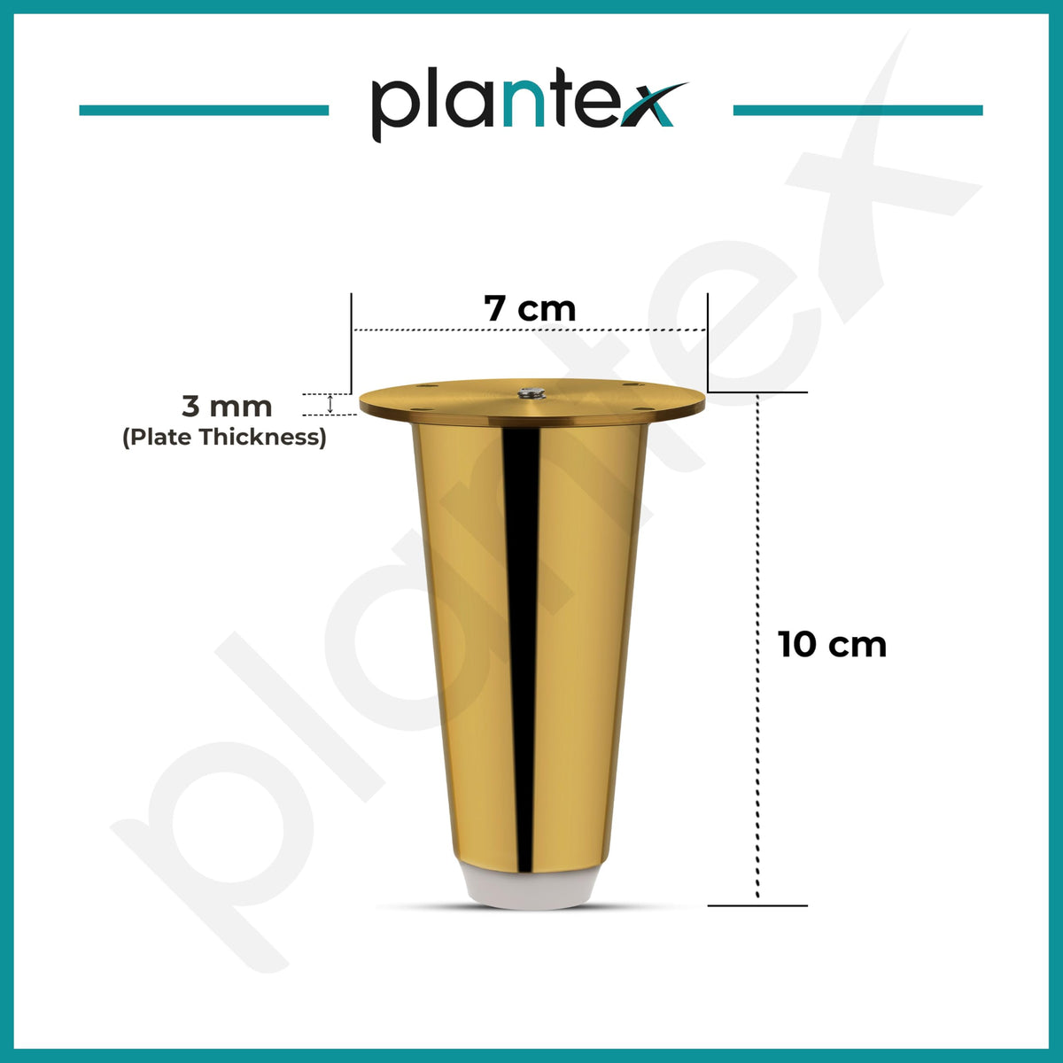 Plantex Heavy Duty Round 4 inch Spare Sofa Legs for Bed Furniture/Sofa Legs for Furniture Fitting/Table Legs/Sofa Leg Set of 2 pcs (Gold) (Model APS-DTS-53)-3