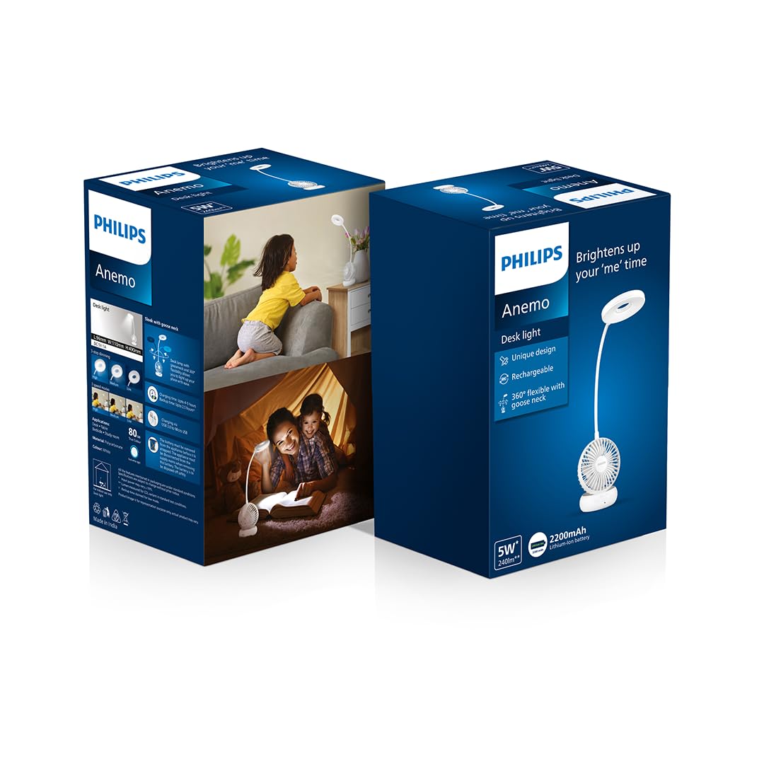 Philips Anemo Rechargeable LED Table Lamp with Fan