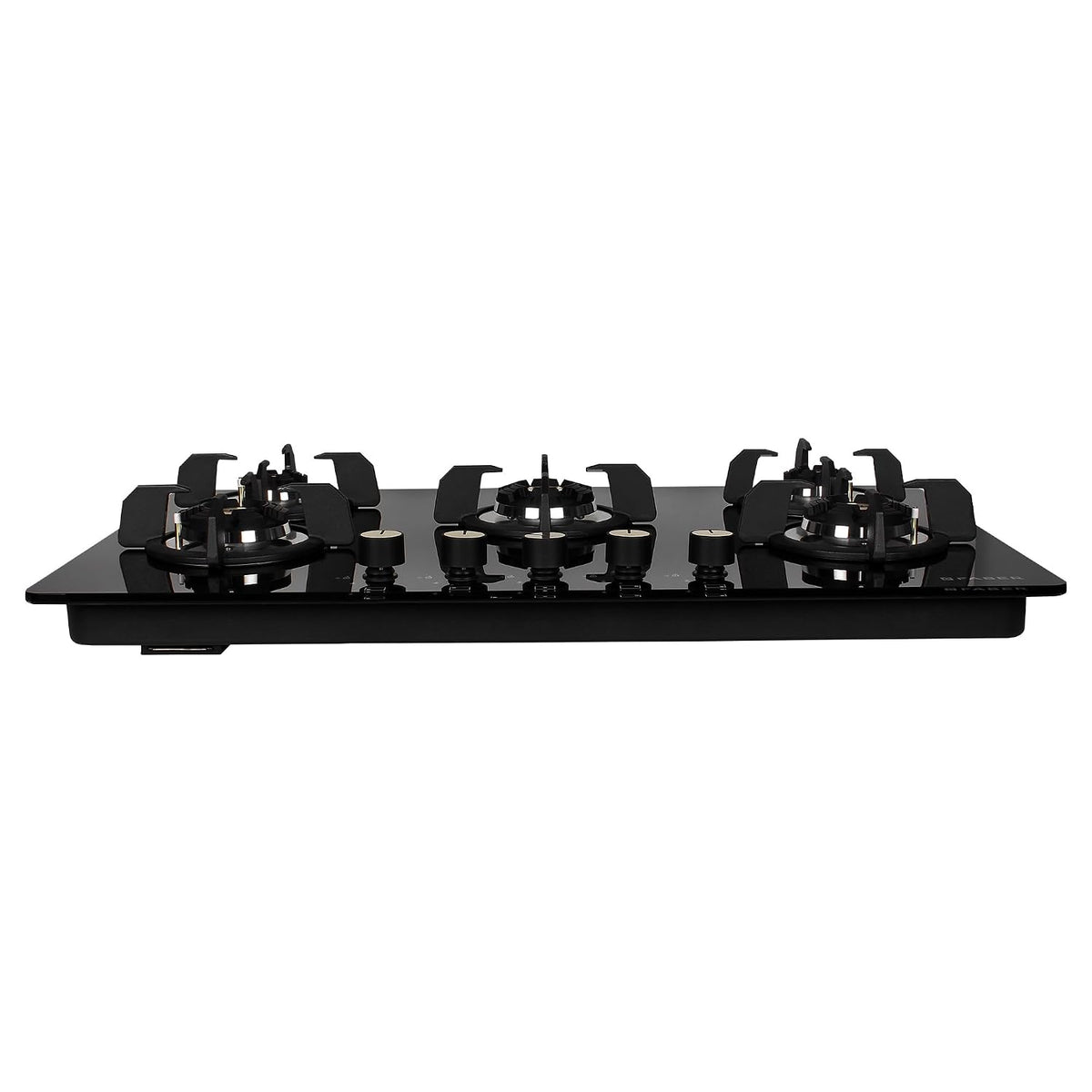 Faber Hob/Hobtop 5 Brass Burner Auto Electric Ignition Glass Top (Maxus HT905 CRS BR CI AI) Black
