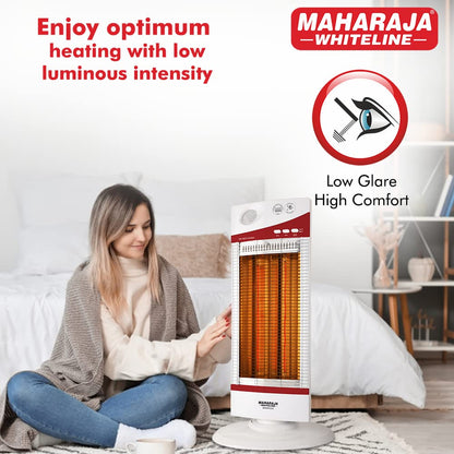 Maharaja Whiteline Omiflux Room Heater, 1000W - RH-128 (White & Cherry Red)