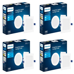 Philips Astra Sleek 15-watt Square LED Downlighter (Pack of 4)