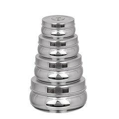 Greensify Stainless Steel Container Set– 4Piece Kitchen Dabba Set with Lids (200ml,450ml,650ml, 950ml)Flat Base Poori Dabba Set for Storage|Food Grade Steel Boxes for Kitchen,DryFruits & Everyday Use