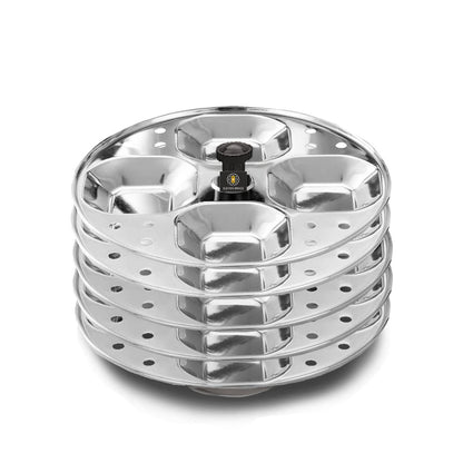 Eleven Rings 4 Plates Stainless Steel Square Idli Stand/Idli Maker Makes 16 Square Idlis at Once. (4 Plate Square Idli)