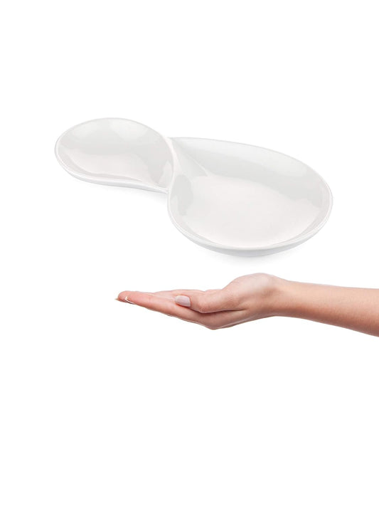 Clay Craft Basic Platter Oval Small, Medium & Big 3 Piece Plain White (Capsule Shape)
