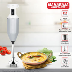 Maharaja Whiteline Plastic Torsio Plus Hand Blender with 3 Blades, Long Lasting Performance with 250 Watt Motor| Multiple Detachable Blades | 2 Year Warranty - Hb-141 (Grey)