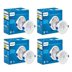 Philips 12 Watt White Reflector LED Ceiling COB Round Spot Light with Focused Beam (Pack of 4) (Warm White, B0D3N5VF95)
