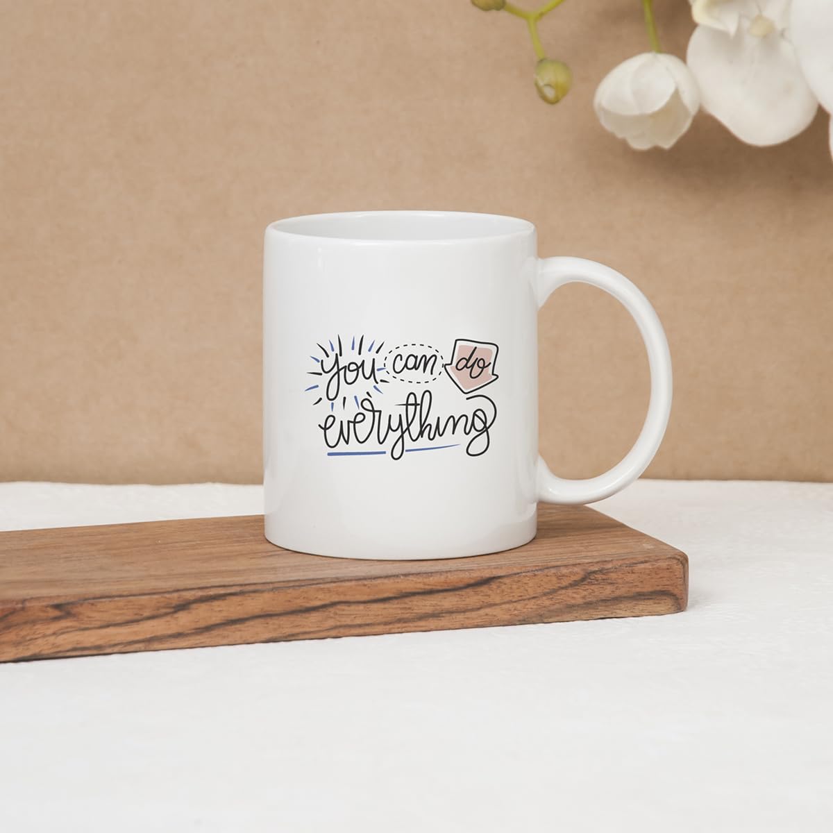 Clay Craft Fine Ceramic Start Your Morning Printed Milk/Coffee Mug 1 Piece 360 ml