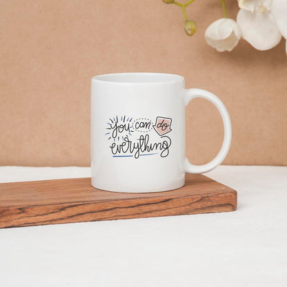 Clay Craft Fine Ceramic Start Your Morning Printed Milk/Coffee Mug 1 Piece 360 ml