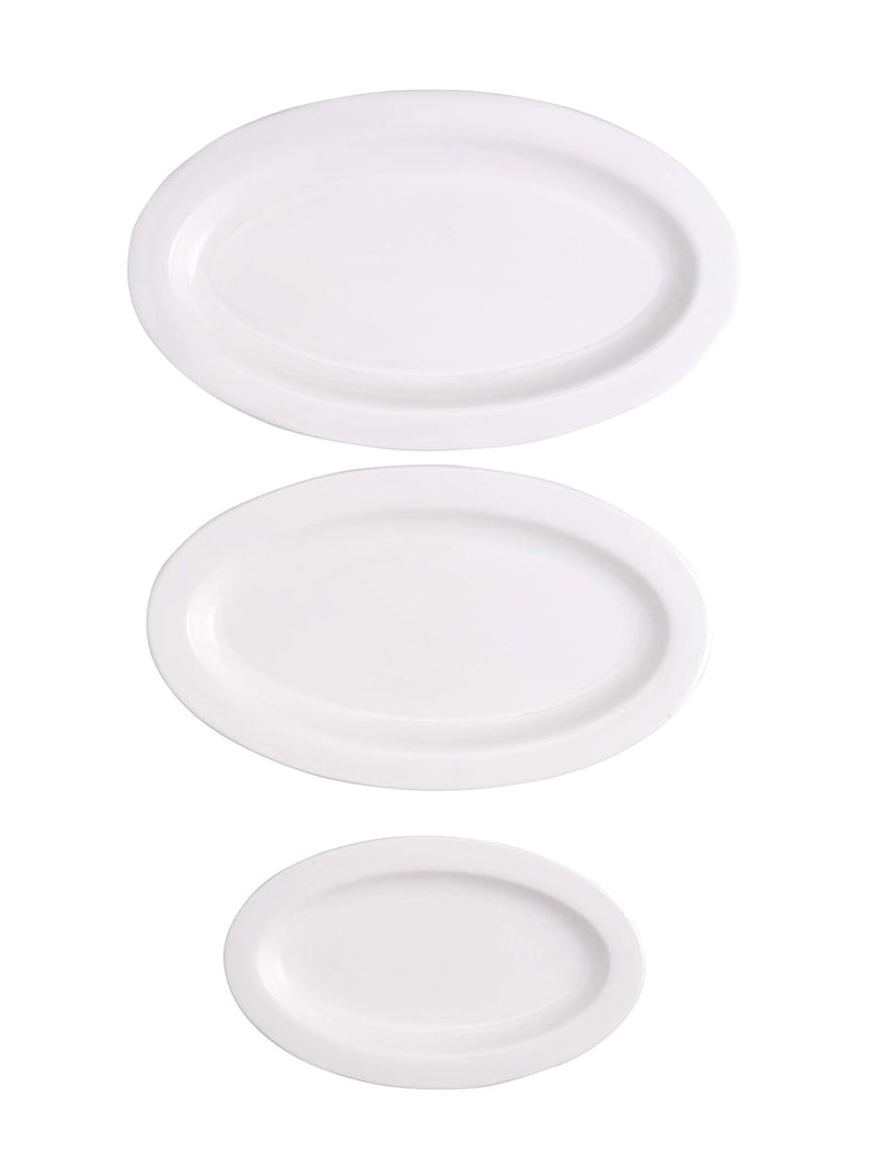 Clay Craft Basics - Ceramic Oval Serving Platters for Starters Cookies Multipurpose, Big Medium & Small, 3 Pieces, Multicolor, Standard