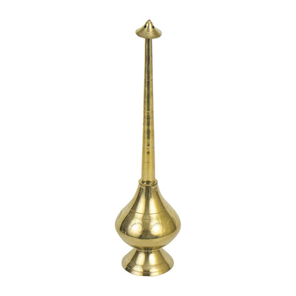 Brass Sprinkler Bottle for Holy Water, Gangajal and Perfume Gulab Pash Rose Water Paneer Sombu – (large, 11 Inch)