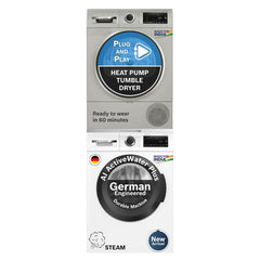 Bosch Washer Dryer Combo: 12 kg 5 Star Front Load Fully-Automatic Washing Machine (WGA27400IN, White) with 10 kg Fully Automatic Front Load Condenser (WQG2520XIN)-1