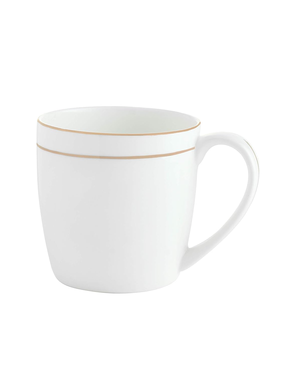 Clay Craft Elegant Gold Line Coffee/Tea Cups Set of 6 Perfect for Daily use 180 ml, White, Standard (Alton-Set of 6)