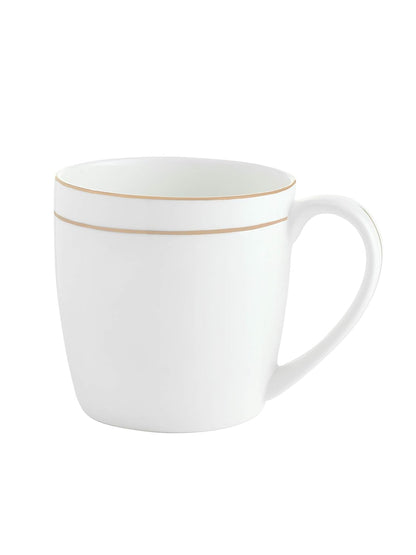 Clay Craft Elegant Gold Line Coffee/Tea Cups Set of 6 Perfect for Daily use 180 ml, White, Standard (Alton-Set of 6)