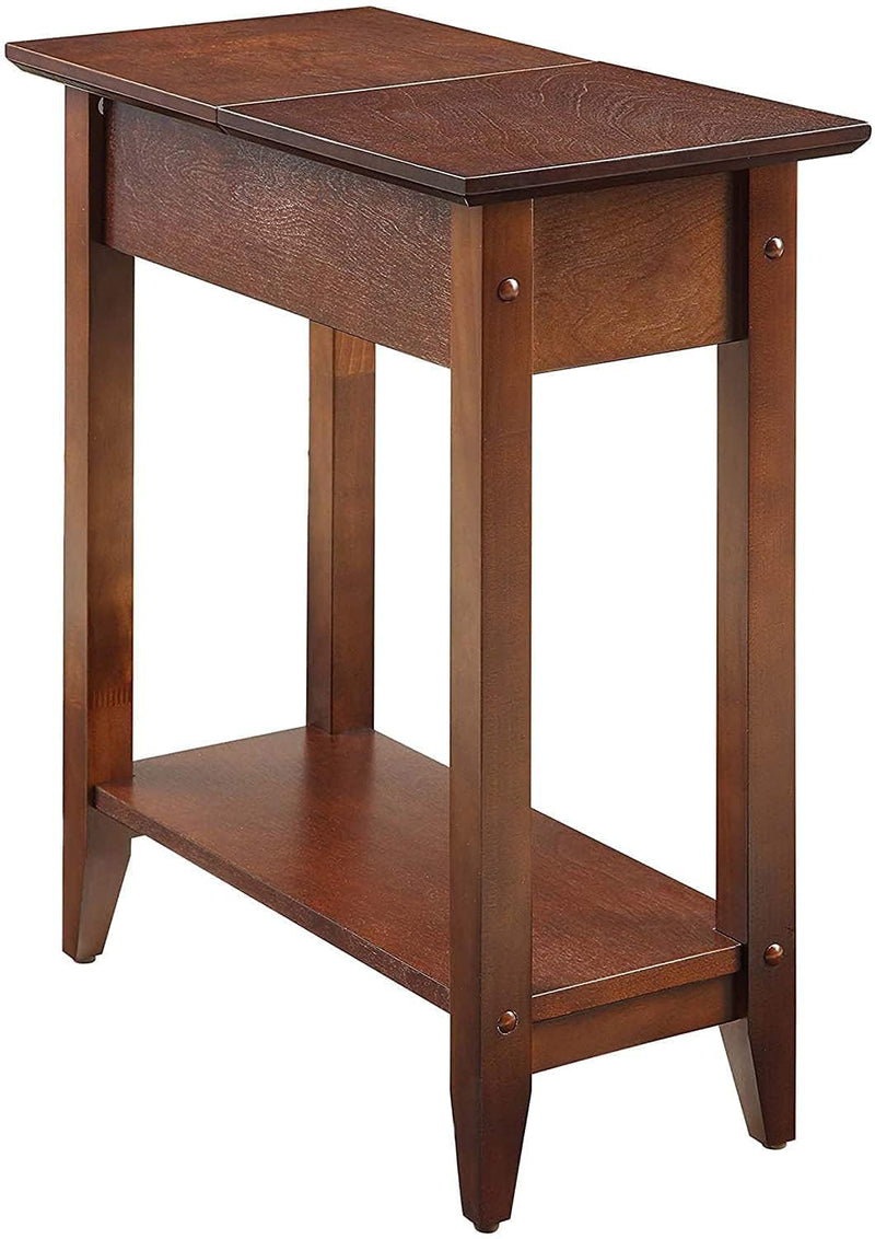 Sheesham Wood Nightstand | Bedside Table with Drawer & Open Shelf | Solid Wood Side Table (Mahogany)