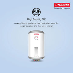 Racold CDR DLX Plus 35L Vertical Energy Efficient Storage Water Heater(Geyser) with Free Standard Installation & Pipes | Temperature Display | Temperature Knob | Titanium Enameled Coating