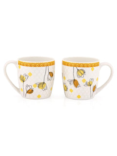 Clay Craft Fine Ceramic Tea/Coffee Cup Set of 6-200 ml Each (Alton Hilton 379), Tea Cup Set of 6, Microwave & Dishwasher Safe, Mugs for Coffee, Cups Set of 6, Mug Set, Gift Set, Ideal for Gifting