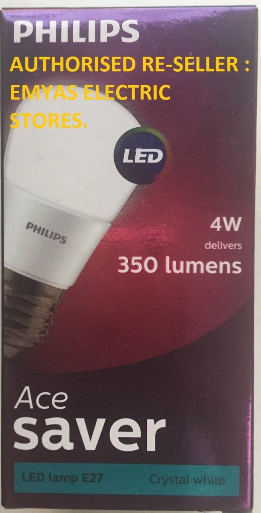 Philips Base E27 4-Watt LED Bulb (Pack of 12, Cool Day Light)