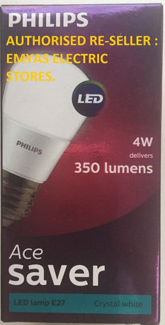 Philips Base E27 4-Watt LED Bulb (Pack of 12, Cool Day Light)