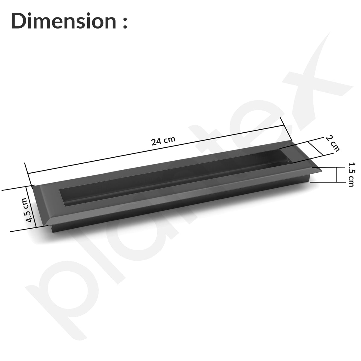 Plantex Sliding Door Handle/Concealed Handle for Sliding Door/224mm Concealed Handle for Wardrobe/Kitchen Cabinet - Pack of 4 (Black) (Model APS-DTC-3900)-2