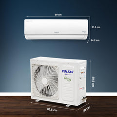 Voltas 243V Vectra CAJ 2 ton 3 star inverter Split AC |4-IN-1 Adjustable mode|Energy Efficient| Anti dust filter with Anti-microbial coating| Sleep mode | Copper Condenser Coil | White