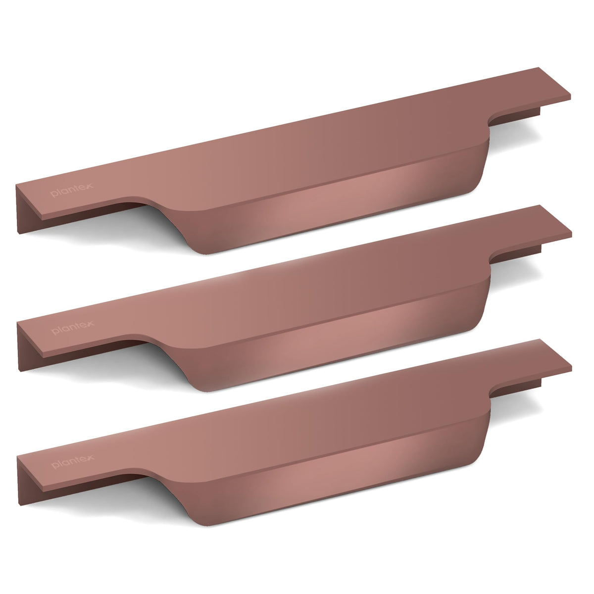 Plantex Profile Handle for Kitchen Cabinet/8 Inch Aluminium Drawer Profile Handle/Wardrobe Pull Handle for Home/Office/Hotel - Pack of 3 (Rose Gold) (Model APS-PF-1004)