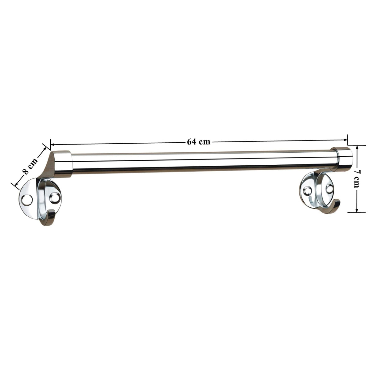 Plantex Stainless Steel Towel Rod for Bathroom 24 Inch/Single Rod Bathroom Towel Holder/Towel Hanger for Wash Basin/Bathroom Accessories (24 Inch-Chrome)-3