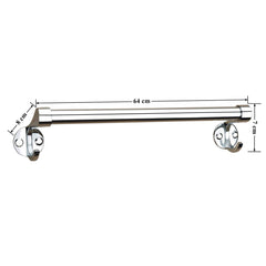 Plantex Stainless Steel Towel Rod for Bathroom 24 Inch/Single Rod Bathroom Towel Holder/Towel Hanger for Wash Basin/Bathroom Accessories (24 Inch-Chrome)-3