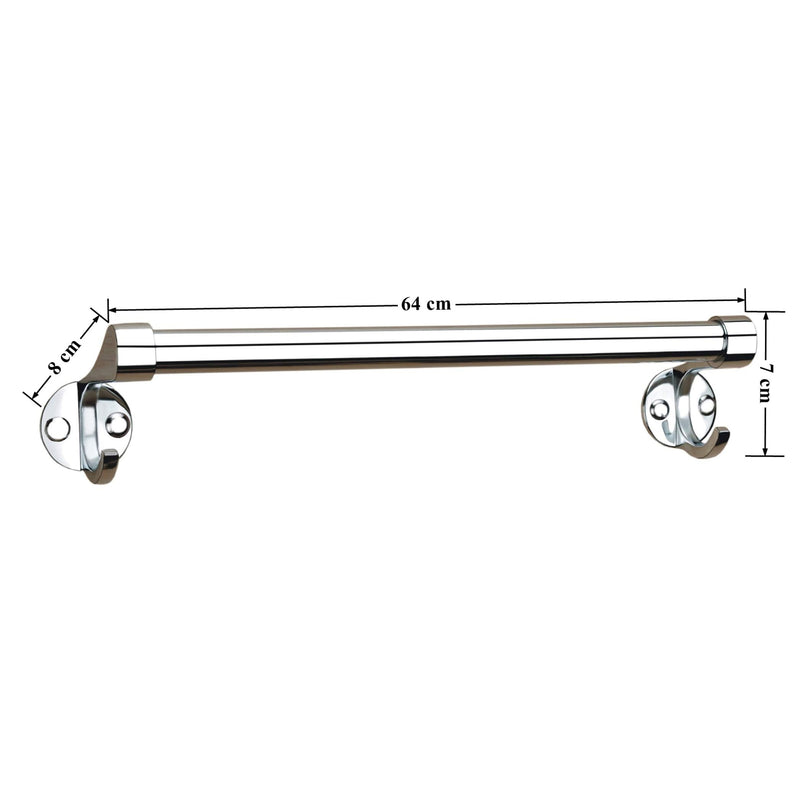 Plantex Stainless Steel Towel Rod for Bathroom 24 Inch/Single Rod Bathroom Towel Holder/Towel Hanger for Wash Basin/Bathroom Accessories (24 Inch-Chrome)-3
