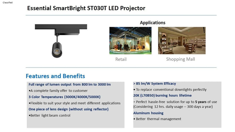 Philips ST030T 35W Warm White Track Light