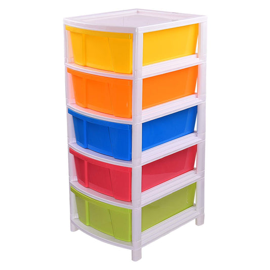 ARISTO Multipurpose Rectangular 5 Drawer Plastic Modular Chest Storage Organizer (Multicolor, Standard, 36.5 x 31 x 40.3 cm)