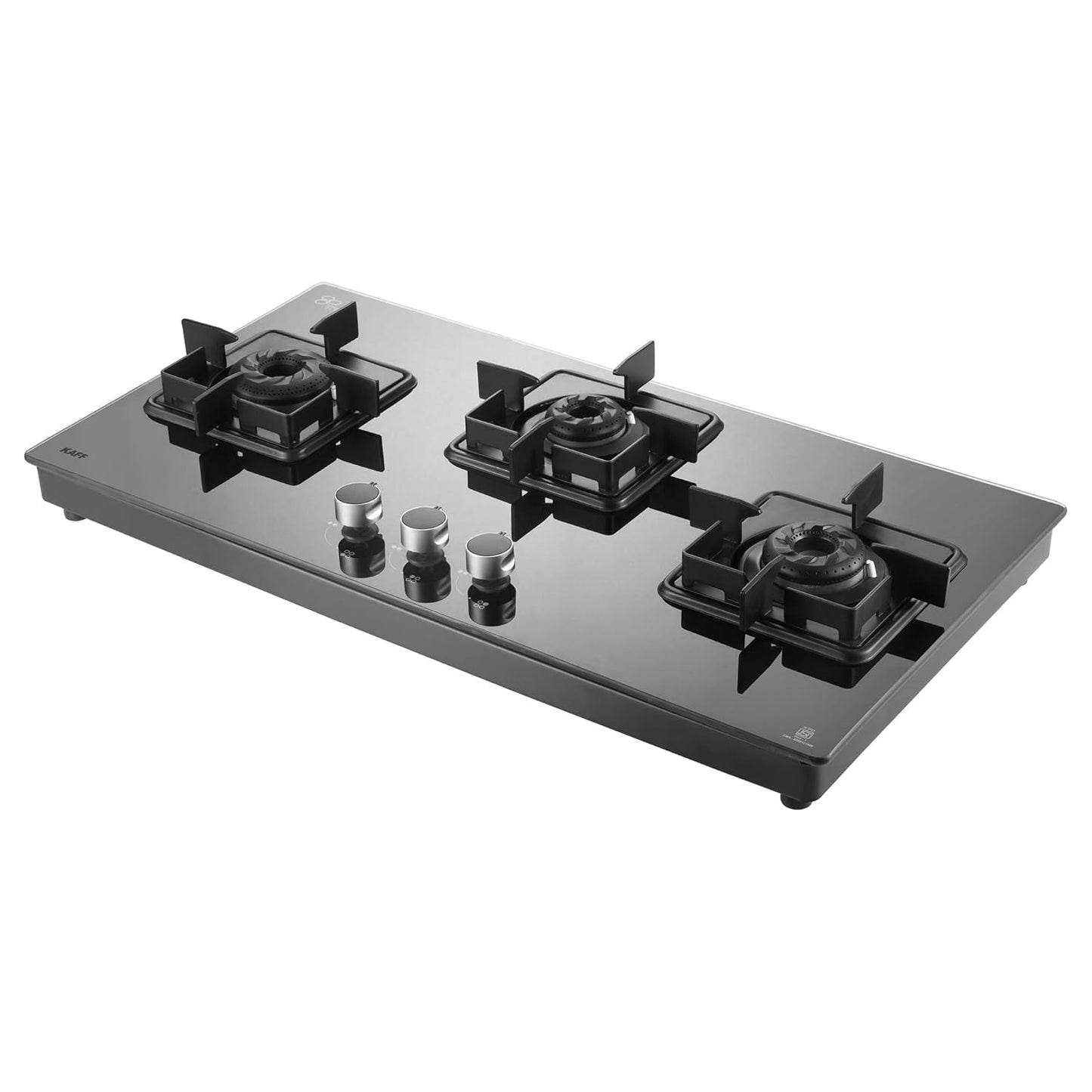 KAFF 3 Burner Cooktop for Kitchen | 71CM With Ignition | For Modern Kitchen | Ergonomic Knob |Tri-Pin Brass Burners| ISI Certified | Black | CTS713BAI