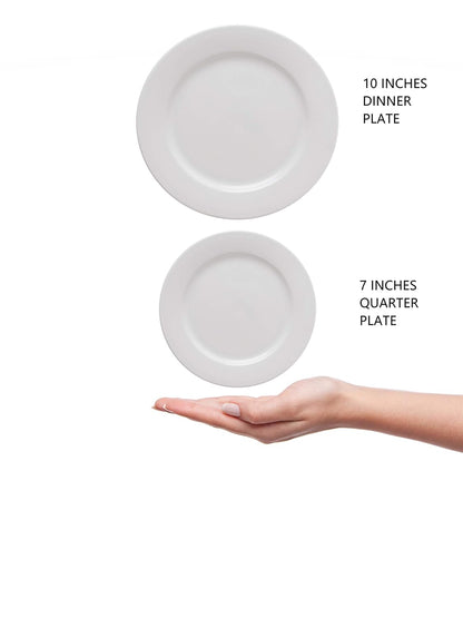 Clay Craft Basics 7 Inches Small/Quarter Dinner Plate Set of 4 Pcs