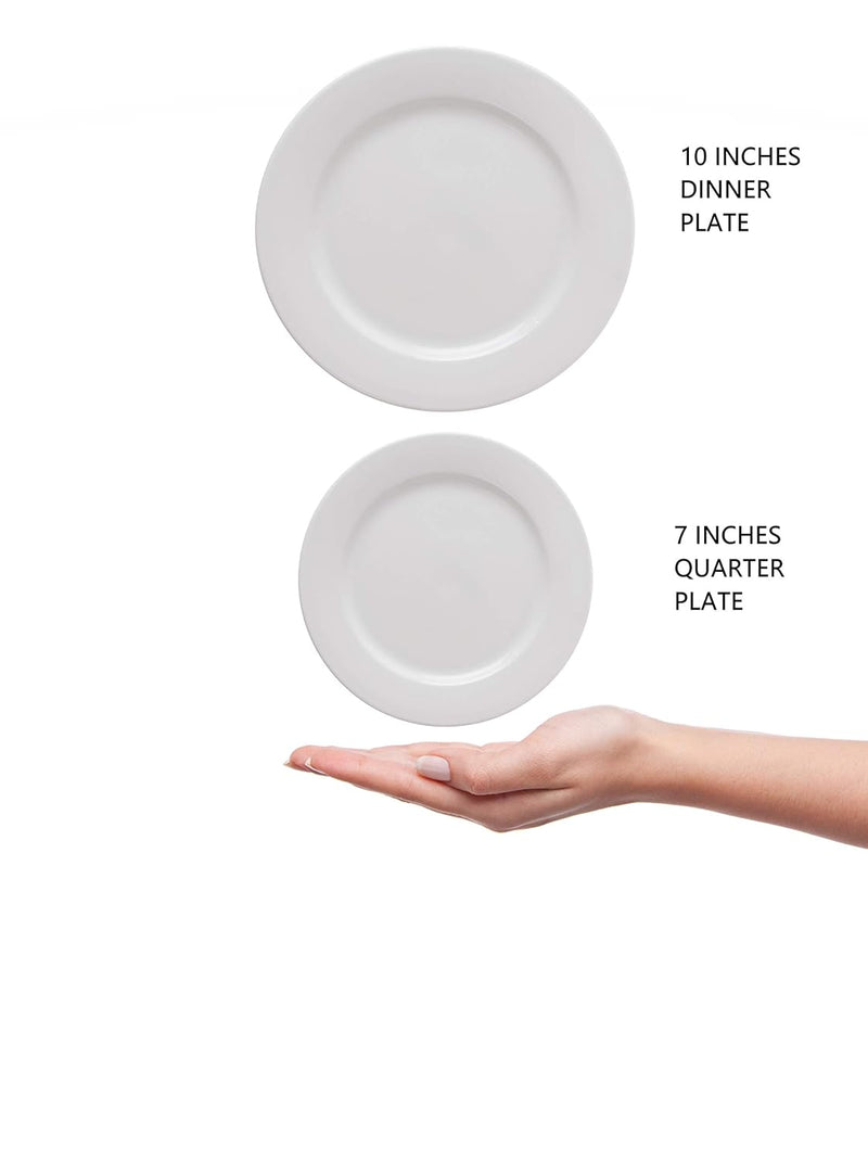 Clay Craft Basics 7 Inches Small/Quarter Dinner Plate Set of 4 Pcs