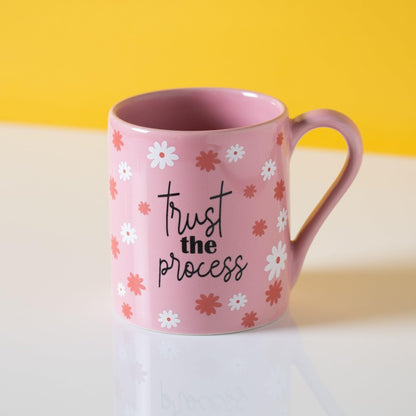 Clay Craft Fine Ceramic Milk/Coffee Mug - 350 ml Each- Set of 2 (Inhale Exhale)