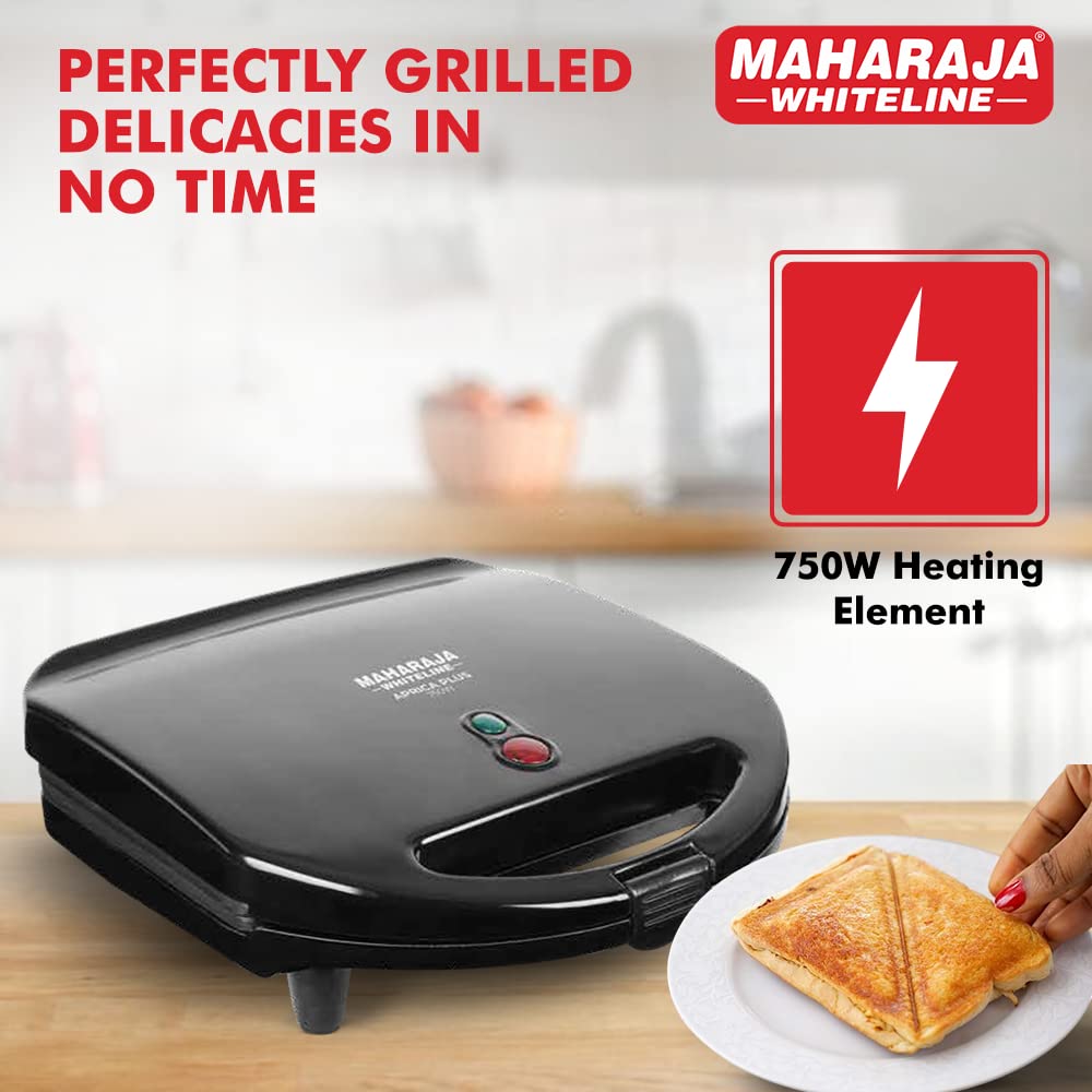 Maharaja Whiteline Aprica Plus Sandwich Maker - SM-205 (Black)