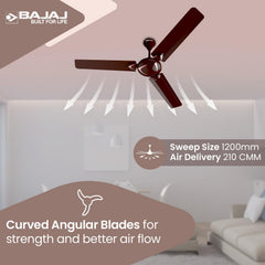 Bajaj Glide EE 1200 mm BEE Star Rated Ceiling Fan (Red Wine)-5