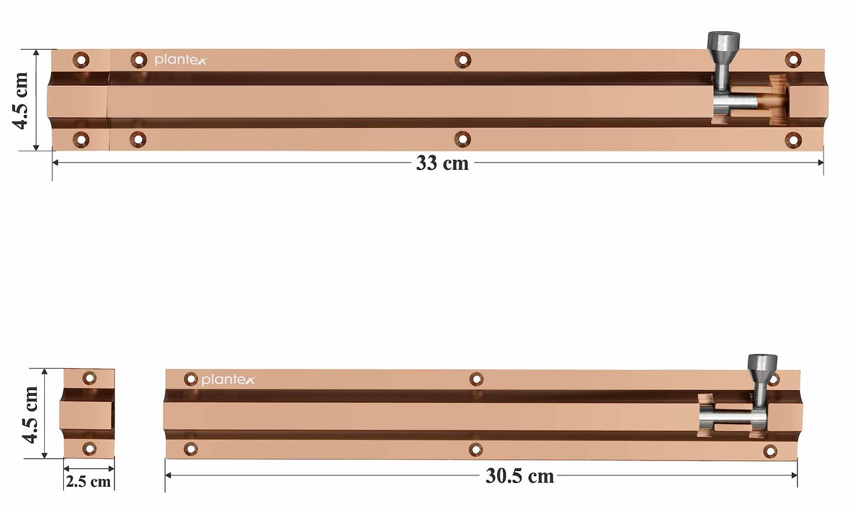 Plantex Stainless Steel 12 inch Tower Bolt/Tower Bolt for Home,Offices Doors and Windows/Tower Bolt for Main Door/Door Latch/Kundi/Chitakini/Door Latch for Windows (Rose Gold, Pack of 6)-3