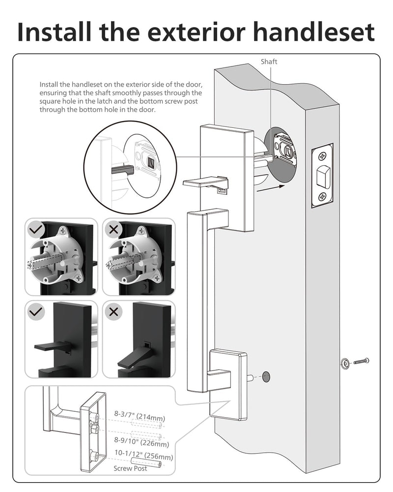 Philips Front Door Handle No Lock, Entry Handleset Exterior with Interior Handed Lever