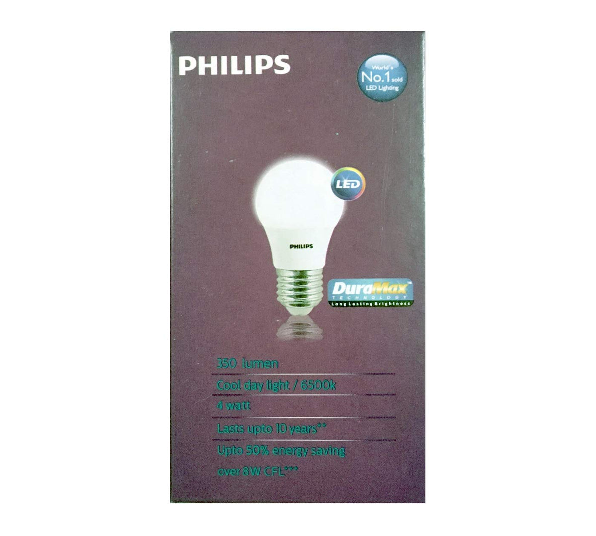 Philips Base E27 4-Watt LED Bulb (Cool Day Light/Crystal White) (Pack of 12)