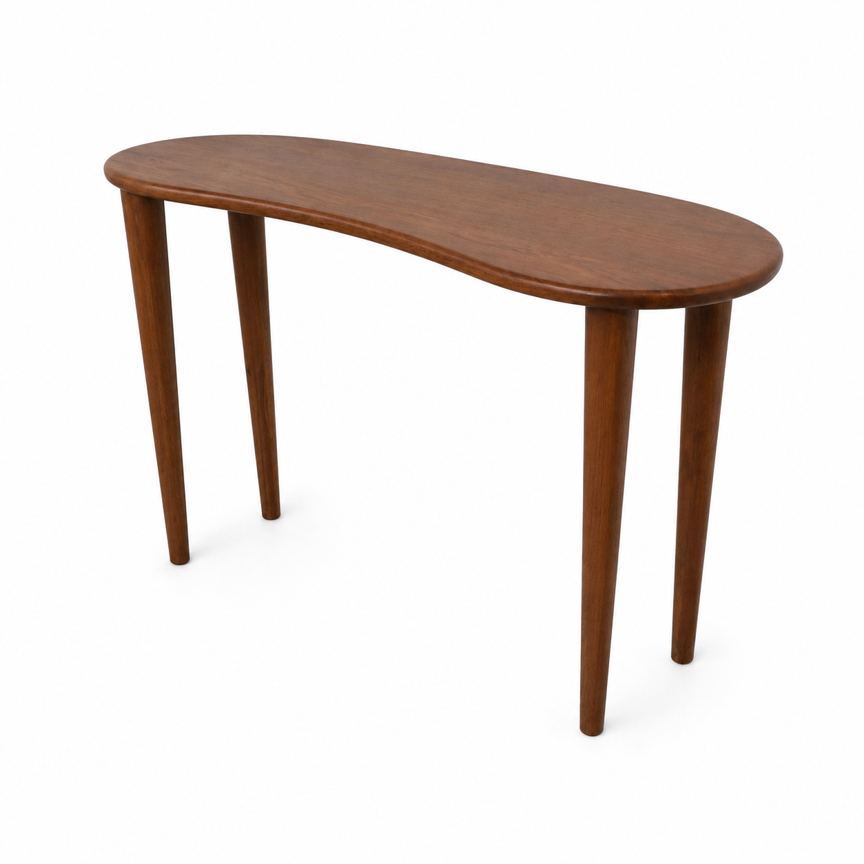 Mid-Century Modern Curved Wooden Console Table