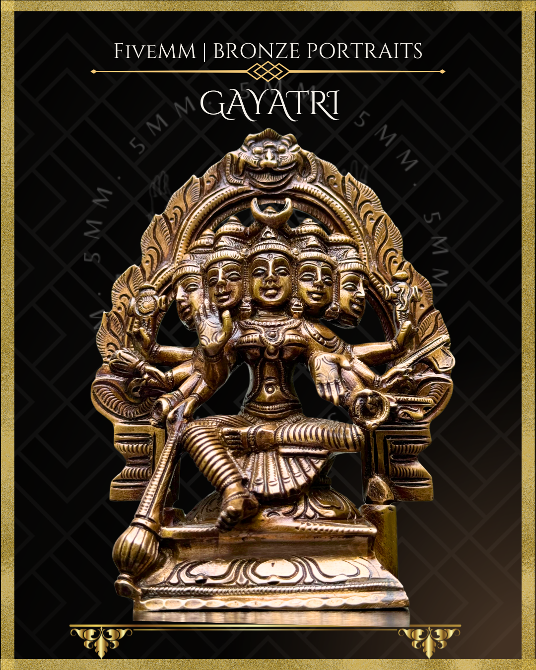 Gayatri Panchaloha Bronze Icon - 6"