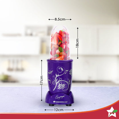Nutri-blend 500W Mixer Grinder, 22000 RPM Motor, Smoothie Maker, Masala Grinder, Chutney Blender, 3 Unbreakable Jars, Recipe Book by Chef Sanjeev Kapoor, 2 Yr Warranty, Purple