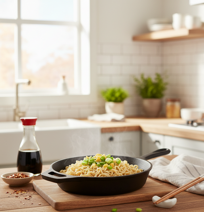 Forza Cast-Iron 20 cm Fry Pan, Pre-Seasoned Cookware, Induction Friendly, 3.8mm