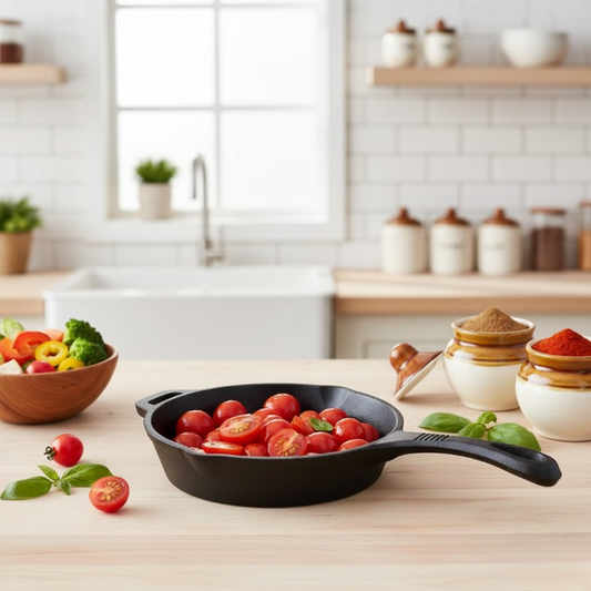 Forza Pre Seasoned 15 cm Cast Iron Fry Pan | With Lifetime Exchange Warranty | Black