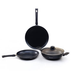 Wonderchef Valencia 24cm Wok | Meta Tuff Non-Stick Coating | Virgin Grade Aluminum | PFOA/Heavy Metals Free