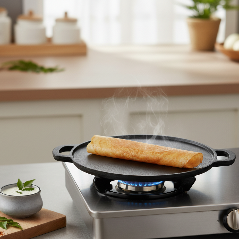 Forza Pre-Seasoned 30 cm Cast-iron Dosa Tawa