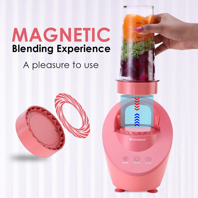 Magneto Blender | Smoothie & Juice Maker | World’s Safest with Magnetic Induction Tech | Variable Speed | Automatic with 60-sec auto-stop | Portable with Sipper Jar | 2-Year Warranty